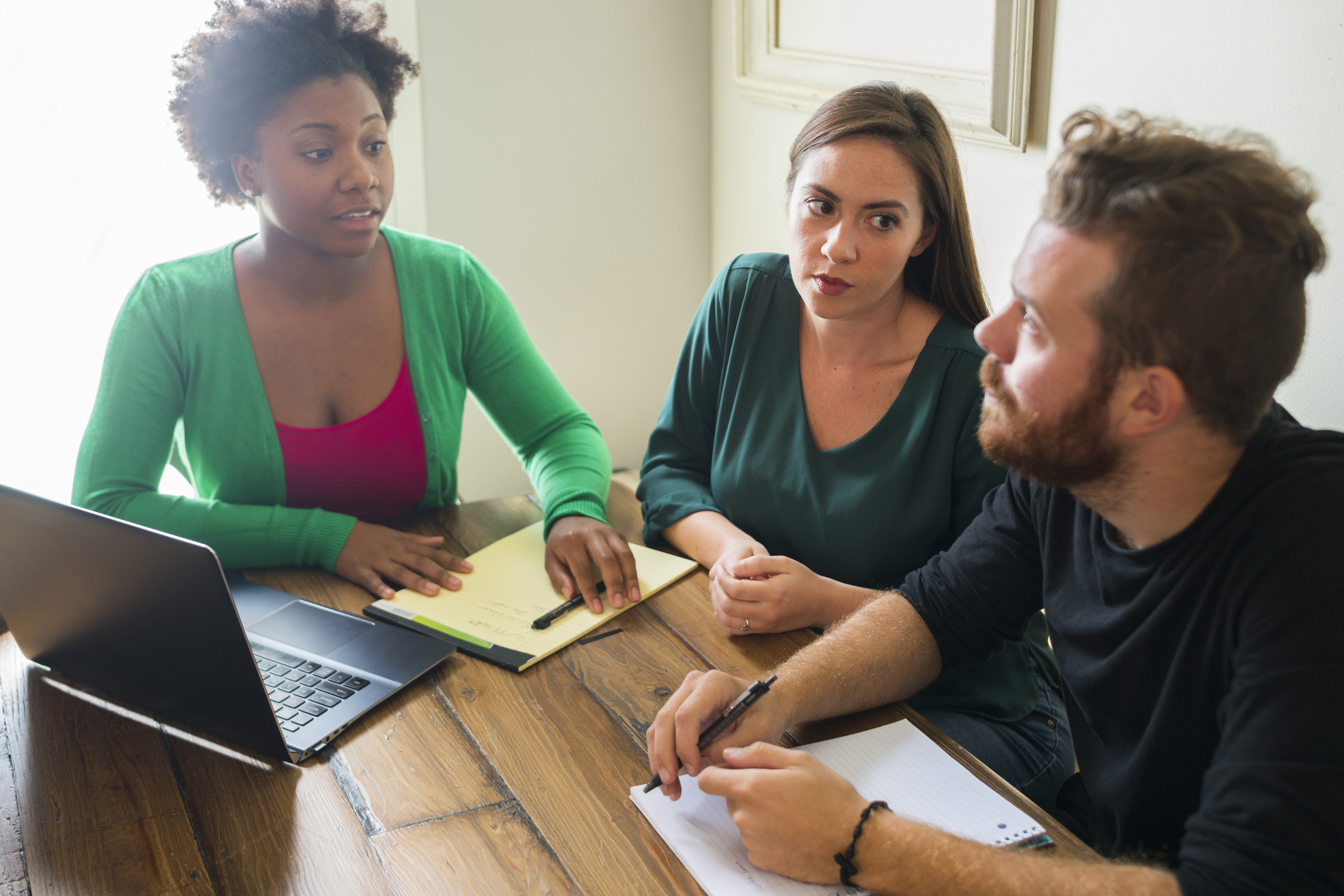 Adults in a meeting